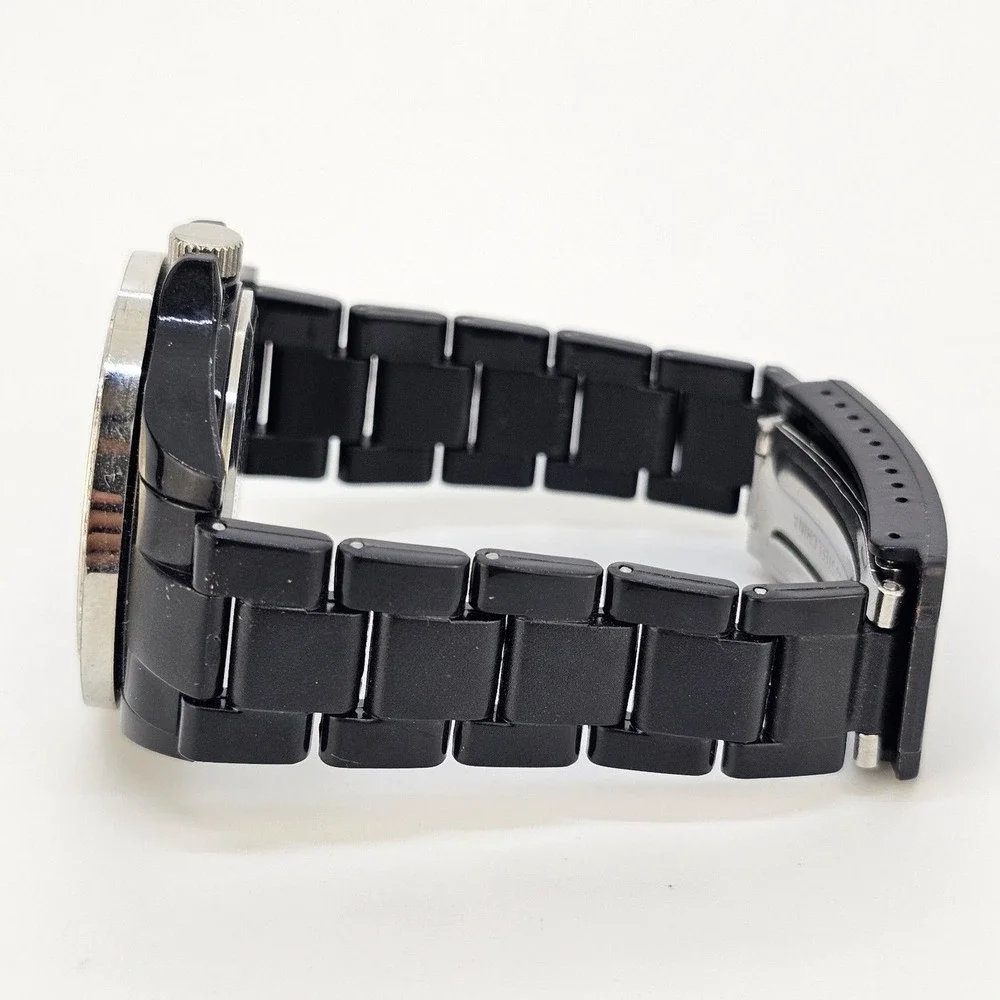 Women's Watch 40MM Black Dial Crystal Bezel Black Bracelet Band 6.5